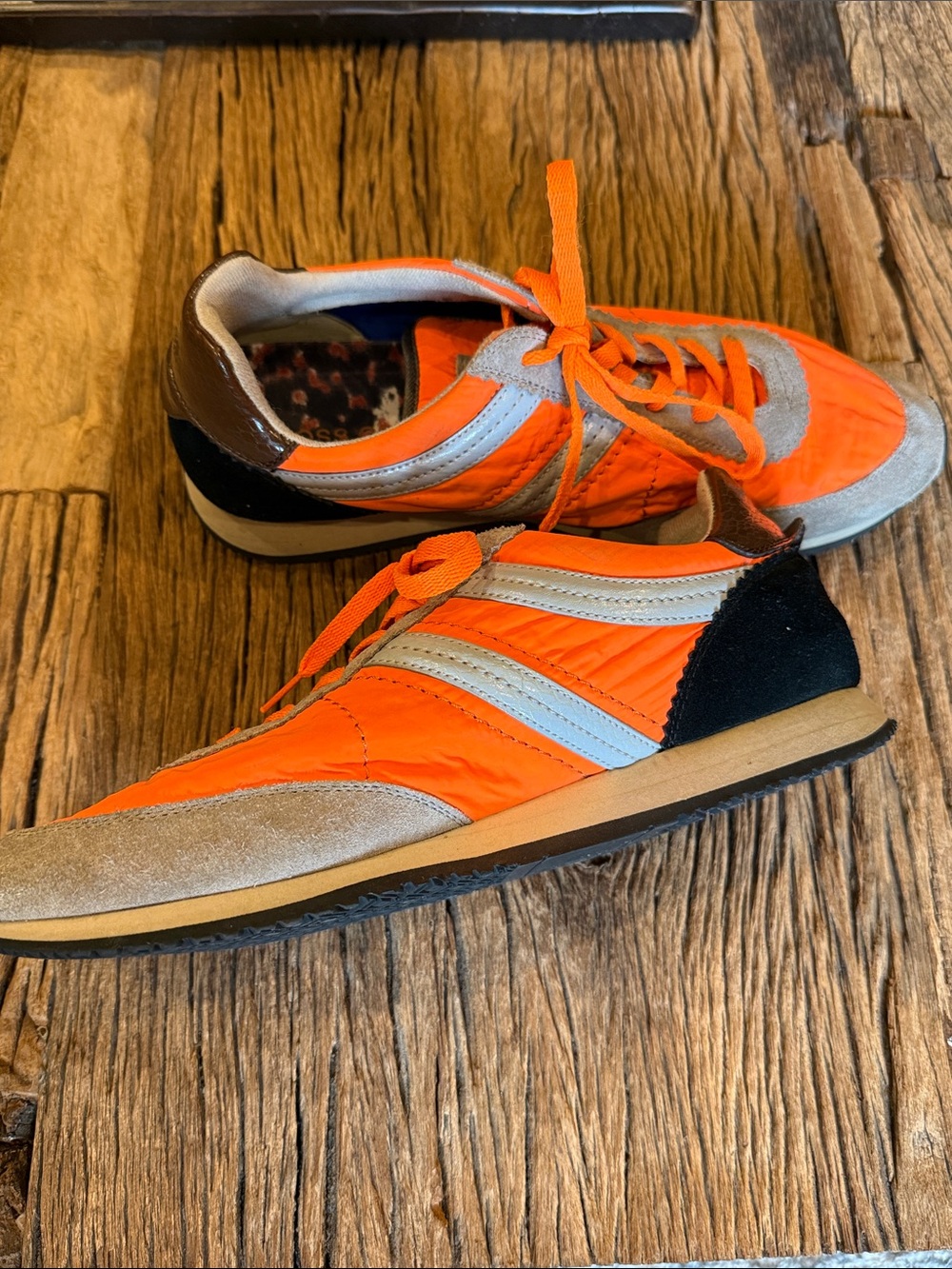 Hugo Boss Orange Nylon & Taupe Suede Men's Sneakers - Picture 4 of 4